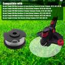 CDIYTOOL Replacement Trimmer Spool, TLH-02 Hy-perTough HT-19-401-003-06, HT-19-401-003-07, 20V Max Cord-Less 12/13inch String Trimmer HT21-401-003-02/03/04, 0.06in/1.6mm Dia, 17FT (8pcs spools+2caps)