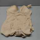 SHAPELLX Strapless Shapewear for Women Deep Plunge Corset Tummy Control Backless Bodysuit Mid Thigh Full Body Shaper (Beige, XL)