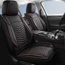 HChengkikz Nappa Leather Car Seat Covers Full Set, Car seat Protector 5 Seats, Waterproof Car Seat Cushion, Universal Automotive Seat Covers Fit for SUV Truck Pick-up Sedan, Front and Rear