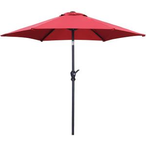 7.5FT Patio Umbrella, Outdoor Table Umbrella, Market Umbrella with Push Button Tilt and Crank for Garden, Lawn, Deck, Backyard & Pool