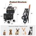 Double Pet Stroller for Small Medium Dogs - 4 In1 Dog Stroller for 2 Pets, Detachable and Foldable with 360°Rotating Wheels, Easy Assembly and Compact Size (Black)