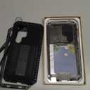 Compatible For Samsung Galaxy S25 Ultra Metal Case,Heavy Duty Dust Proof Military Grade Rugged Case with Sliding Camera Cover and Built-in Foldable Kickstand with Full-Body Bumper Cover (Black)