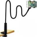 Gooseneck Universal Phone Holder for Bed, Desk, Headboard, Bed, Bedside, Table, Lazy Bracket Flexible Gooseneck Long Arm Stand 360 Adjustable , Overhead Cell Phone Clamp Mount, for All 3.5-7 Devices
