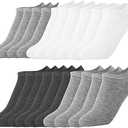 10 Pairs Ankle Socks No Show Sock Low-Cut Athletic Men Women Cotton Socks - 6 to 12 US
