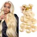 26 28 30 Inch Human Hair Bundles 613 Body Wave Bundle 10A Brazilian Virgin Remy Hair Extensions Honey Blonde Bundles Human Hair Weave 150g