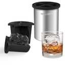 Clear Ice Cube Maker, 4 Pack Stainless Steel Clear Ice Maker for Old Fashioned Whiskey lover, Bourbon, Cocktail Gifts for Men on Birthday or Holiday, 2" Easy-Release Ice Ball Maker Mold