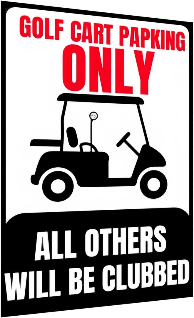 stora Golf Cart Wall Decor - Vintage Metal Tin Sign for Garage, Mansion, Cafe or Farmhouse, Bar, Themed Decor, 8x12 Inch