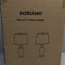 RORIANO Chinoiserie Ceramic Table Lamps Set of 2 for Living Room Bedroom Bedside, Traditional Blue Porcelain Classic Table Lamp for Nightstand Entryway, 2 LED Bulbs Included