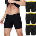 BATTEWA Full Coverage Incontinence Underwear for Men Overnight Leak Proof Boxer Briefs Protective Underpants for Male Bladder Control Absorbency 100ml, 3Pack (XL, Black)