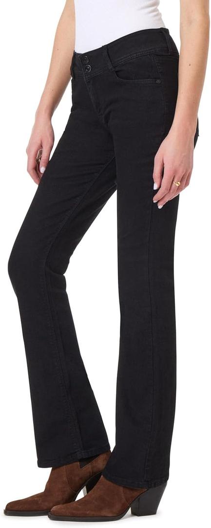 WallFlower Luscious Curvy Bootcut Jeans for Women Mid-Rise Insta Stretch Denim, Size Inclusive Juniors Jeans, Sizes 0 to 24 (17 Long, Black)