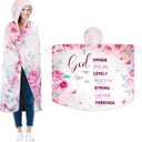 Wearable Hooded Blanket, Soft Hooded Cloak Hoodie Blanket for Women, Adults, Hoodie Blankets Gifts for Mother's Day