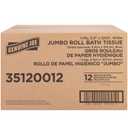 Genuine Joe Jumbo Roll Bath Tissue, 1-Ply, 3.63" x 1200', White, 12 Count, 3.5" x 1200'