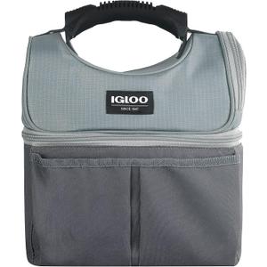 Igloo Gripper Soft Sided Cooler Bag | Insulated Dual Compartment Lunch Cooler, 9 Can