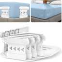 Bed Sheet Holders for Corners, 4Pcs Fitted Sheet Holders Fit All Mattress Sizes, Lock Sheet Holders Keep Sheets Firm & Tight in Place, Heavy Duty Bed Sheet Grippers Clips Locks, Easy Installation