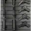 Gun Rack Wall-Mounted Upgraded, Tactical Rifle, Shotgun, Carbine, Handgun Storage Heavy-Duty PVC Panels & Steel Wall Racks, Modular Firearms Organizer, Securely Holds up to 2 Rifles & 4 Pistols