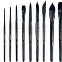 Transon 10pcs Natural Watercolor Paint Brush Set Professional for Watercolor Acrylic Ink Gouache Tempera (Black)