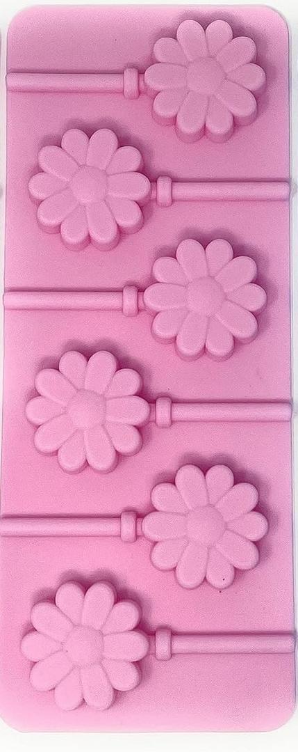 Daisy Flower Lollipop Molds: 2 Pack Silicone Sucker Moulds for Candy Chocolate Fondant – DIY 12 Cavity Total 