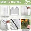 Novabright 2 Pack Garden Cloches for Plants 12" x 16" with Stakes & Zip Ties, Plant Covers from Animals Large Metal Mesh Chicken Wire Cloche Plant Protector Cage for Vegetable Garden Outdoor (Black)