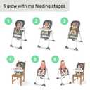 Ingenuity Full Course 6-in-1 High Chair - Baby to 5 Years Old, 6 Convertible Modes, 2 Dishwasher Safe Trays - Astro, 13108
