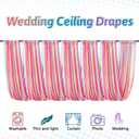 DUOBAO Rainbow Chiffon Wedding Ceiling 10FT Length Photo Background Curtain Decorations with Rod Pocket for Banquet Room Weddings Ceremony Graduation Prom, W 5' x L 10'-6 Panels Bright Rainbow
