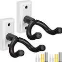Guitar Wall Mount Hanger 2 Pack, Guitar Wall Hanger Holder Hook Bracket Stand, Guitar Wall Mount, for Acoustic Electric Guitar Bass Ukulele Banjo Mandolin (White)