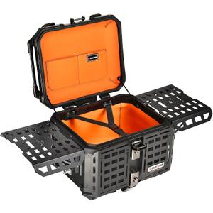 Motorcycle Top Case, 45L Universal Tail Box, Aluminum Luggage Storage Trunk