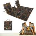 2-Person Portable Beach Lounge Chair with Carry Bag - Lightweight Outdoor Picnic Mat with Back Support for Beach Picnic Concerts Camping & Park (Camouflage Pattern), Oversized