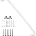 24 Inch Shower Grab Bar 1.25" Dia, White Anti Slip Bathroom Grab Bar, 304 Stainless Steel Knurled Handicap Grab Bars, Safety Support Handrail, Assist Bath Shower Handle for Elderly Injury Senior