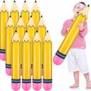 12 Pcs Giant Large Inflatable Pencil Balloon Back to School Hanging Jumbo Blow up Pencils Decoration for First Day of School Party Classroom Welcome Party Photo Prop(Yellow,27 Inch)