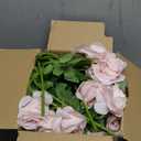 60 PCS Fake Dusty Pink Roses, Artificial Burgundy Flowers Bulk Realistic Silk Faux Rose with Stems for Wedding Decoration Anniversary Bridal Bouquet DIY Floral Arrangement Romantic Home Decor Gifts