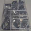 Cable Clamps112 PCS 10 Sizes-1/4" 5/16" 3/8" 1/2" 5/8" 3/4" 1" 1-1/4" 1-1/2" 1-3/4" Stainless Steel Pipe Clamp Assortment Kit Rubber Cushion Insulated Wire Clamps for Hose,Tube,Automotive,Fuel Line