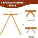 36 Pcs Velvet Bows for Christmas Tree - 5 x 7 in Velvet Ornaments for Christmas Tree Bows, Wreath, Garland, Stocking, Gift - Vintage Christmas Decor Decoration (Khaki)