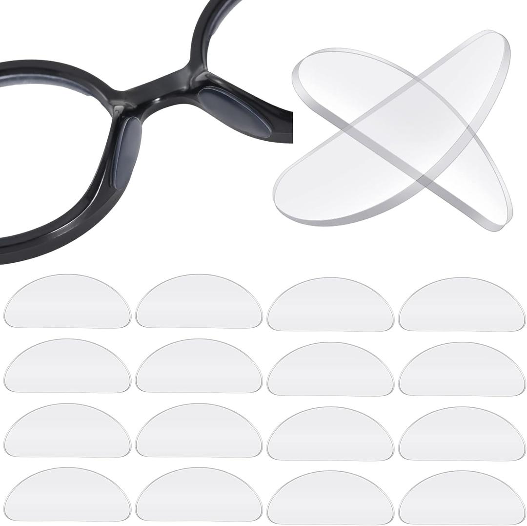 TOODOO 18 Pairs Eyeglasses Nose Pads Adhesive Silicone Glasses Replacement Anti Slip Nosepads for Eyeglass Glasses Sunglasses (Transparent, 1mm)