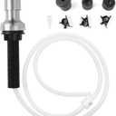 Soap Dispenser for Kitchen Sink, Sink Soap Dispenser with Longer Threaded Shaft Shank, 47" Extension Tube Connects Directly to Dish Soap Container, Wider Pump Head Base Brushed Nickel