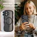 QVLANG Case for iPhone 16, Cute Wave Cover Case, Upgraded[Full Camera Protection][Compatible with Magsafe][Military Grade Protection][Translucent Matte] Phone Case for Women Girls, Black