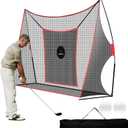 Golf Practice Net - Heavy Duty Driving Range Net with High Impact Chipping Target, Include Carry Bag and Golf Balls for Indoor Outdoor