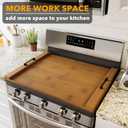 SpaceAid Noodle Board Stove Kitchen Cover with Handles, Top Covers for Gas Burners and Electric Stove, Oven Decor Accessories Wood Tray for Countertop, Brown Bamboo