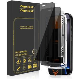 OneTed iPhone 15 ProMax Privacy Screen Protector (2 Pack) - Easy Install Alignment Frame, 9H Tempered Glass, Bubble-Free, Anti-Spy, Case Friendly