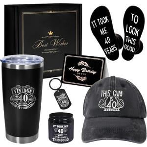 AYGE 40th Birthday Gifts for Men, Coworker, Teachers, Boss, Friends, Dad, Include 20 oz Insulated Tumbler, Gift Box for Men Turning 40 year old
