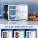 Electactic 10L Mini Fridge, Portable Compact Refrigerator, 2.6 Gal Skincare Cooler with AC/DC Adapter, Quiet Small Personal Fridge for Beverage, Food, Makeup, Bedroom, Office, Black, 9.79 x 12.79 x 13.89 inches