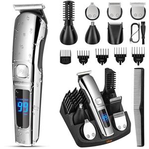 Ufree Beard Trimmer for Men, Waterproof Electric Razor for Nose, Body, Face & Mustache, Cordless Hair Clippers Shavers Grooming Kit, Gifts for Men Husband Father