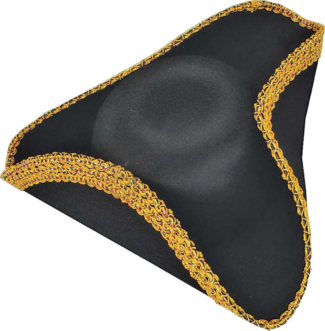 Rubies Black Tricorn Pirate Hat for Adults, Men's No Size