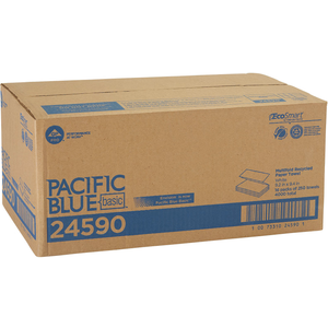 Pacific Blue Basic® 1-Ply Recycled Multifold Paper Towels by GP PRO (Georgia-Pacific), White, 4,000 Towels Per Case