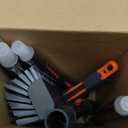 Floor Scrub Brush with Long Handle, 3 in 1 Scrape and HeavyDuty Stiff Bristle Scrubber Brush for Cleaning Shower Bathroom, Patio, Pool, Garage, Kitchen, Wall and Deck (Gray, 1 Pack)