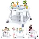 Time Followers Baby Activity Center | 3-Stage 4Modes Activity Center & Play Table | Montessori-Inspired Design | Exersaucer, Jumper & Bouncer for Baby Ages 6M+ (White)