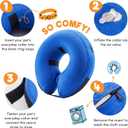 BENCMATE Inflatable Dog Cone Collar Alternative, Soft Dog Cone for Dogs and Cats, Neck Recovery ECollar Donut Collar After Surgery (XXLarge, Blue)