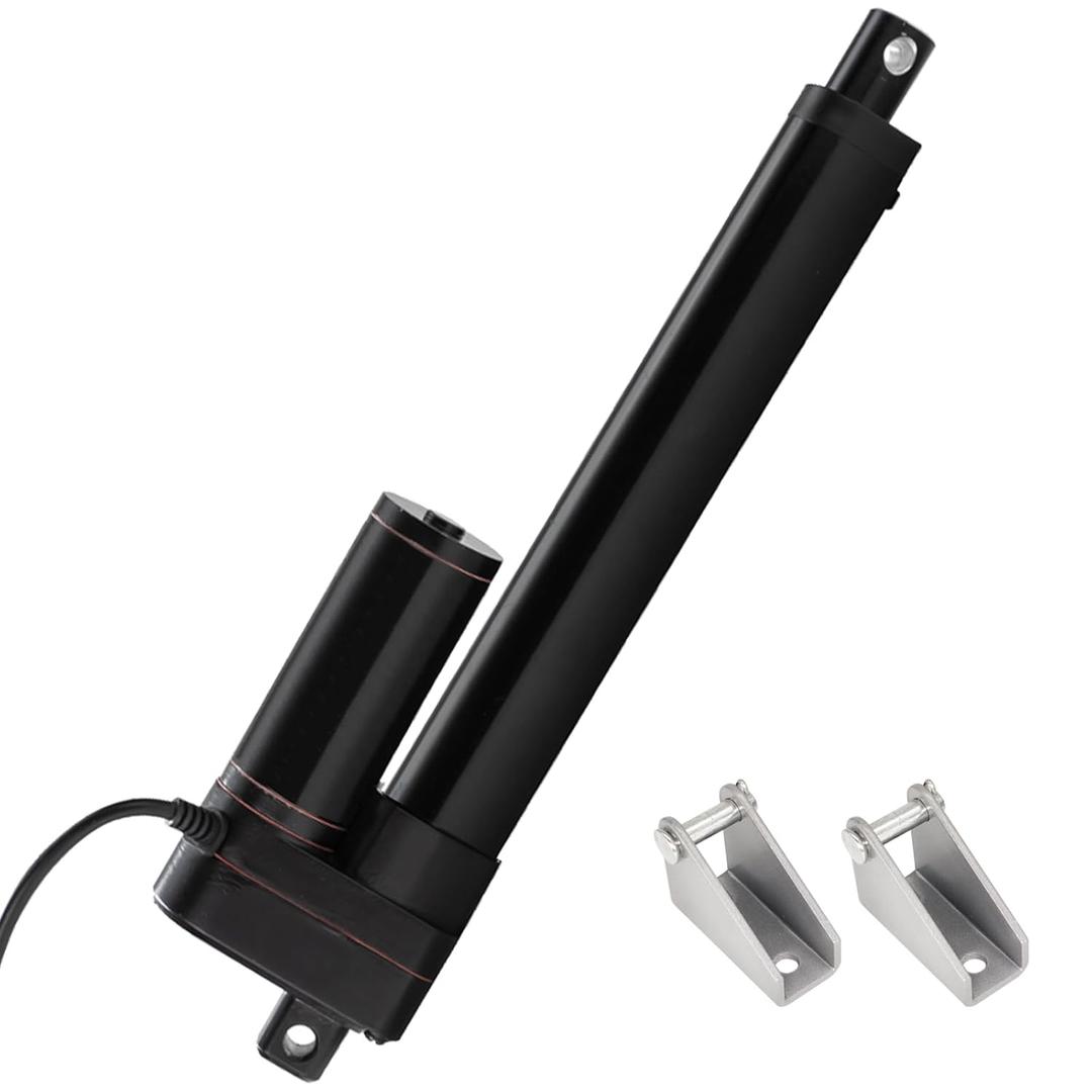 12V Linear Actuator 176lbs/800N 0.78"/s High Speed Linear Actuator Stroke 8Inch IP65 Protection Electric Actuator with Mounting Brackets, for Door Opener, Solar Tracker, Electric Lifting System