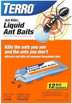 TERRO Ant Killer Bait Stations T300B - Liquid Bait to Eliminate Ants - 12 Count Stations for Effective Indoor Ant Control