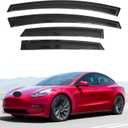 IG Window Visors Fit for 2017-2025 Tesla Model 3, Out-Channel Rain Guards Vent Wind Deflectors 4PC, Car Accessories for 17-25 Model 3