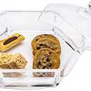 Huang Acrylic Clear Hexagon Multifunctional Serving Tray with Lid Cover | Great for Hosting Appetizers for Parties, Holidays, Weddings | Durable, Long Lasting, Easy to Clean